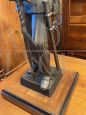 Antique military sculpture with Savoy artilleryman in bronze, 19th century