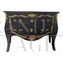 Baroque style dresser in black wood with gilt bronze decorations