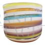 Colizza Murano glass vase with colored stripes