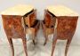 Pair of antique wavy and inlaid Napoleon III bedside tables