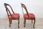 Pair of antique walnut gondola chairs, Italy 19th century