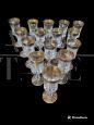 Set of 30 wine and water glasses in crystal and pure gold