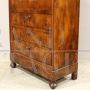 Antique Louis Philippe capuchin secretary chest of drawers in walnut, 19th century Italy