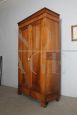 Antique Louis Philippe small wardrobe from 1850 in solid blond walnut