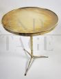 Vintage brass bistro side table, Italy 1970s