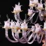 Magnolia chandelier in pink Murano glass