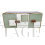 Vintage style three-door sideboard in sage green glass