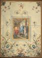 Antique painting with neoclassical scene, oil on canvas from the early 19th century