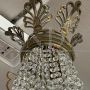 Large antique hot air balloon chandelier from the late 19th century with crystal drops