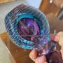 Perfume holder vase by Flavio Poli in submerged blue and purple Murano glass