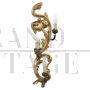 Antique style wall light with 3 light points in gilded wood