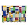 Design dresser covered with multicolored Murano glass tiles