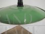 Industrial light green metal saucer lamp, 1940s