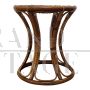 Round stool in bamboo and rattan