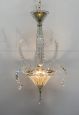 Chandelier attributed to Seguso from 1950 in brass and glass   