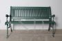 Liberty bench in cast iron and green lacquered wood, Italy early 1900s