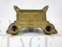 Double antique bronze inkwell with letter holder, 19th century