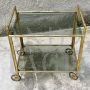 Vintage bamboo effect brass bar trolley, Italy 1960s