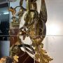 Large late 19th century Art Nouveau chandelier with golden swans