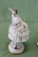 Pair of antique dancers figurines in Capodimonte ceramic, 19th century