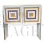 Design sideboard bar cabinet in colored glass and mirror