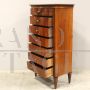 Antique walnut tallboy dresser, 19th century Italy