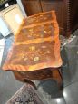 Italian antique style desk with rich floral inlay