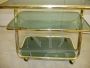 Morex brass and smoked glass serving trolley, Italy 1970s