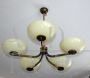 1930s art deco chandelier in brass