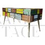 Design low coffee table in colored glass