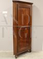 Louis Philippe cantonal corner cabinet in walnut, 19th century Italy