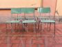 Set of 6 vintage green Formica chairs, Italy 1970s