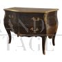 Baroque style dresser in black lacquered wood with golden top