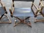 Set of 4 Lyda Levi McGuire style director's chairs in wood and leather