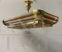 Art Deco chandelier in brass and Murano glass by the Greco company                            