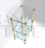 Vintage étagère whatnot or side table in brass and glass