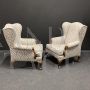 Set of four bergère armchairs in classic antique style from the mid-20th century