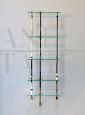 Mid-century modern étagère whatnot bookcase in brass and glass