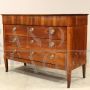 Antique chest of drawers from the Directoire period in walnut, 18th century Italy