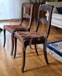 Pair of late 19th century chairs with velvet seat