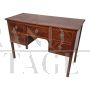 Antique Louis XVI style desk with drawers and inlaid threads        
                            