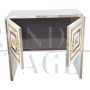 Design sideboard bar cabinet in colored glass and mirror