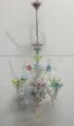 Chandelier attr. Cesare Toso in colored Murano glass with 6 lights