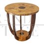 Round Art Deco style coffee table in birch briar