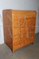 Vintage filing cabinet with 8 drawers and top with rolling shutter closure