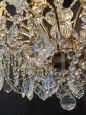 Florentine style chandelier with crystal drops