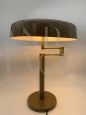 Directional reading lamp in brown lacquered brass, Italy 1940s