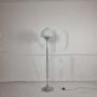 70s Reggiani style floor lamp in chromed metal and glass