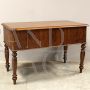 Antique Louis Philippe desk in walnut with drawers, 19th century Italy