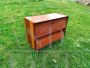 Vintage mid-century small wooden shoe rack cabinet, 1950s                            